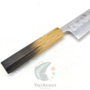 YuiSenri Ginsan Nashiji Finish Gyuto 210 mm – Stainless Chef’s Knife with Excellent Edge Retention and Easy Maintenance, Oak Handle