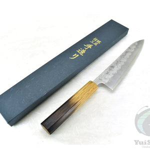 YuiSenri Ginsan Nashiji Finish Gyuto 210 mm – Stainless Chef’s Knife with Excellent Edge Retention and Easy Maintenance, Oak Handle