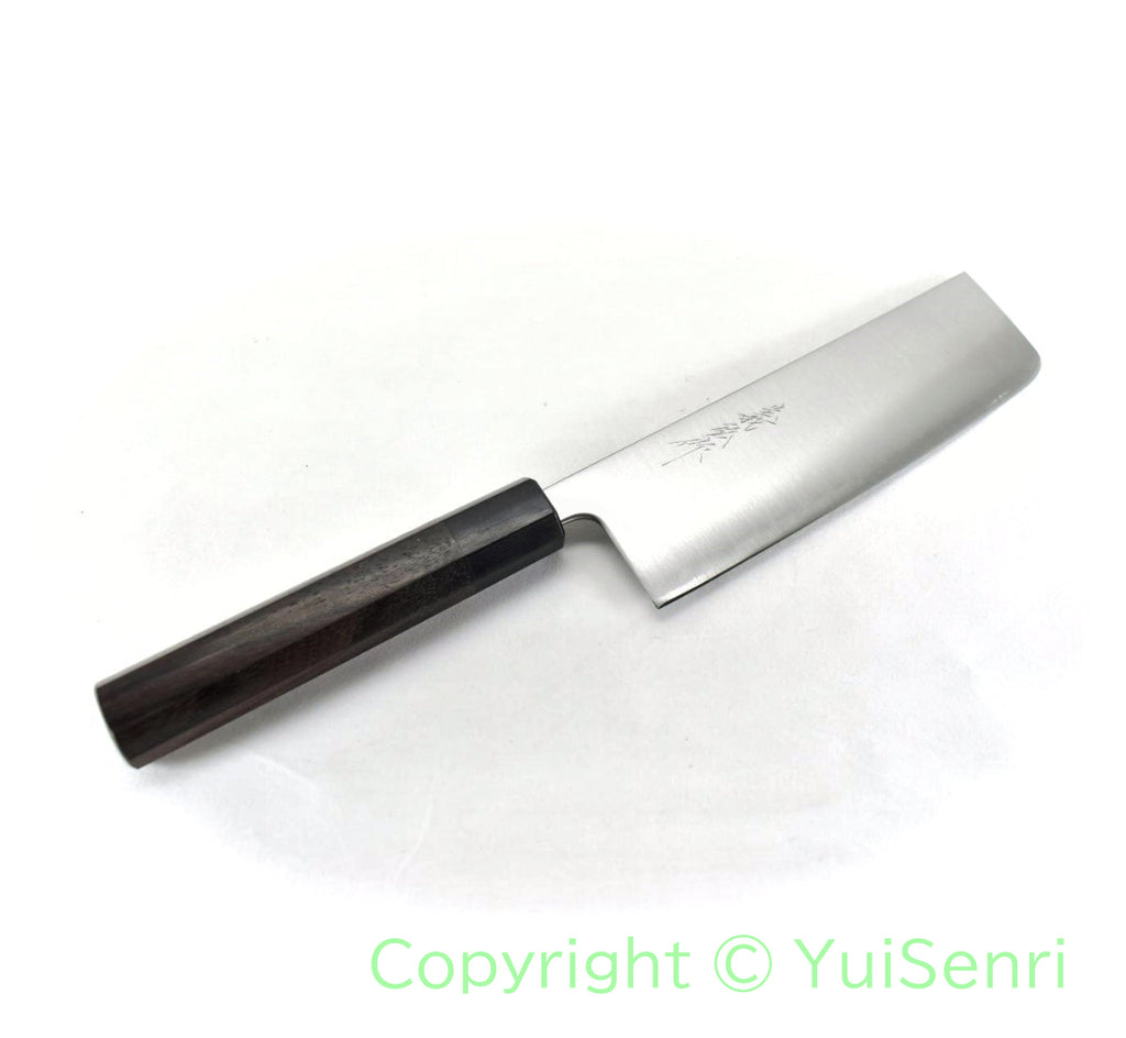 Yoshihiro Aogami Super Clad Chef's Nakiri Octagonal Shitan Handle