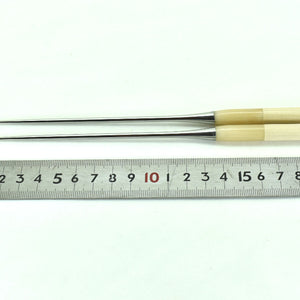 MORIBASHI Stainless Chopsticks Round Magnolia & WHITE Buffalo Horn