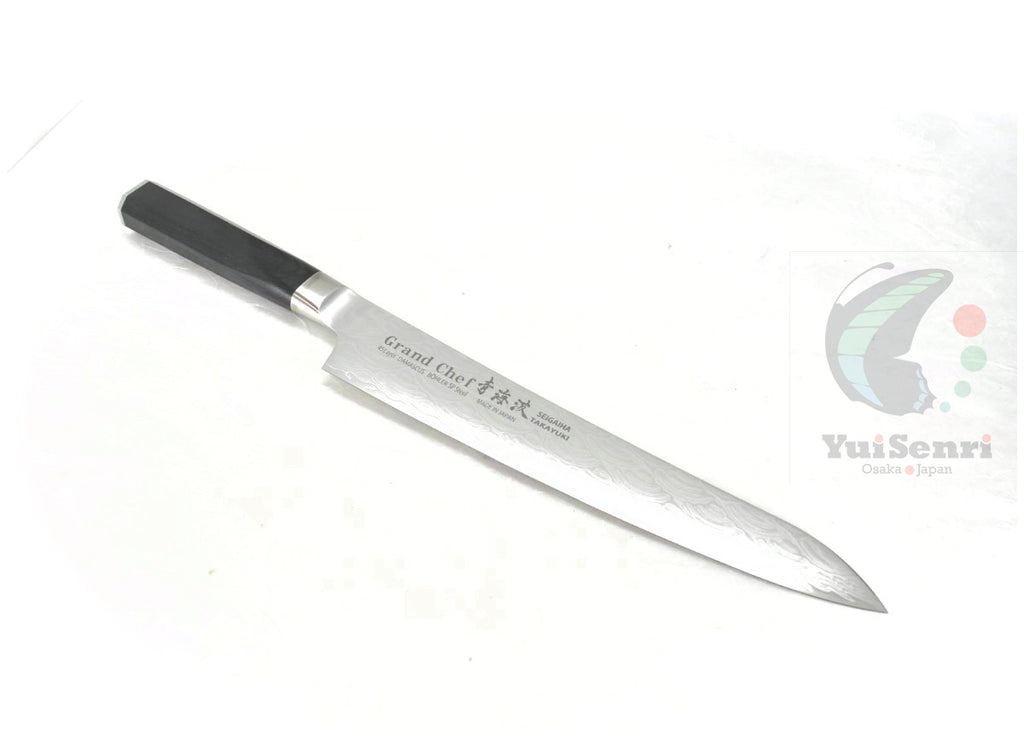 Sakai Takayuki GRAND CHEF SEIGAIHA 45 Layers Damascus BOHLER SP Steel Sujihiki 240 mm
