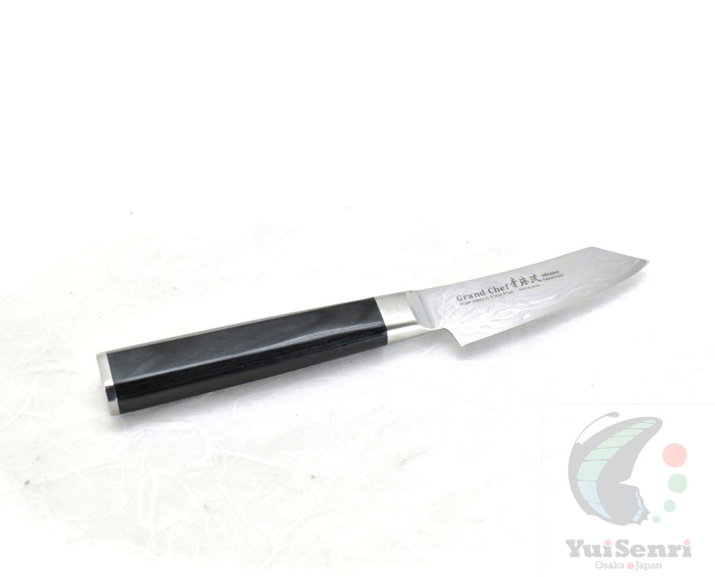 Sakai Takayuki GRAND CHEF SEIGAIHA 45 Layers Damascus BOHLER SP Steel Kengata Paring Knife 80 mm