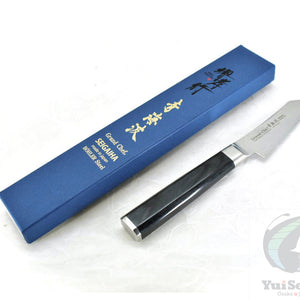 Sakai Takayuki GRAND CHEF SEIGAIHA 45 Layers Damascus BOHLER SP Steel Kengata Paring Knife 80 mm