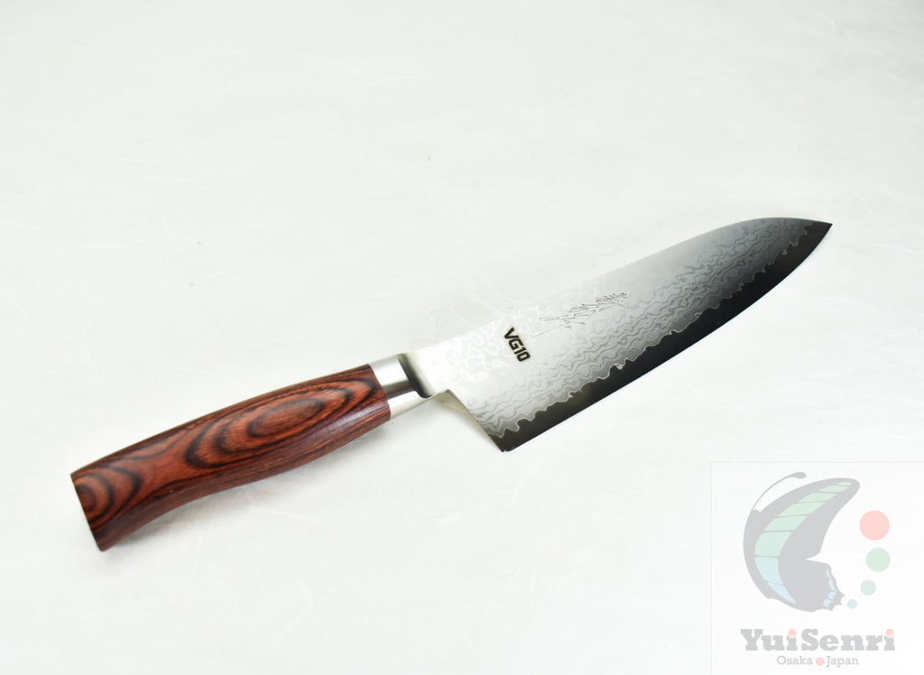 Yoshihiro VG-10 17 Layers Damascus Santoku 180 mm