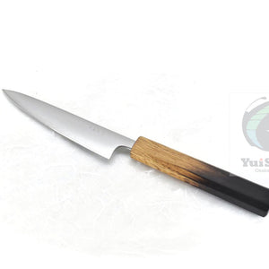 YuiSenri Aogami Super Clad Japanese Style Paring Knife 135 mm with Oak Handle