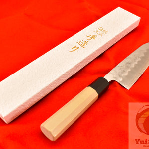 YuiSenri GINSAN /Silver 3 Stainless, Chef's Santoku, Nashiji Finish