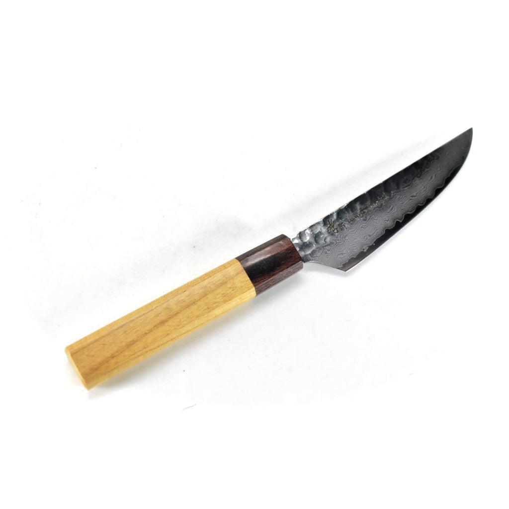 Sakai Takayuki VG-10 33 Layers Hammered Damascus Japanese Style Steak Knife 120 mm - Stainless Steel Chef's Steak Knife with Excellent Balance of Sharpness and Durability