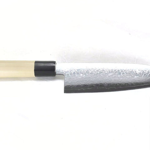Yoshihiro Ginsan Damascus Santoku 180 mm - Stainless Chef's Santoku with Excellent Edge Retention and Easy Maintenance, Magnolia Handle