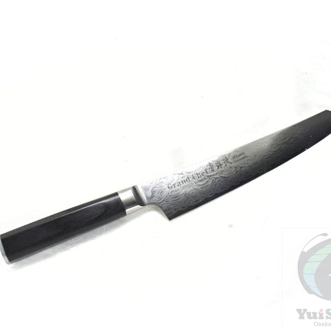 Sakai Takayuki GRAND CHEF SEIGAIHA 45 Layers Damascus BOHLER SP Steel Kengata Sujihiki 250 mm
