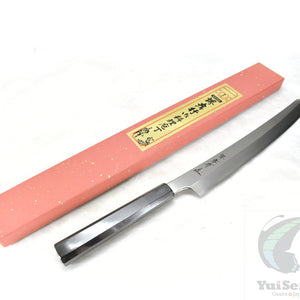 Sakai Takayuki GINSAN /Silver #3 Stainless Kiritsuke Style Yanagiba, Ebony Handle