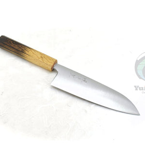 YuiSenri Ginsan, Chef's Santoku - Stainless Chef's Santoku with Excellent Edge Retention and Easy Maintenance, Oak Handle