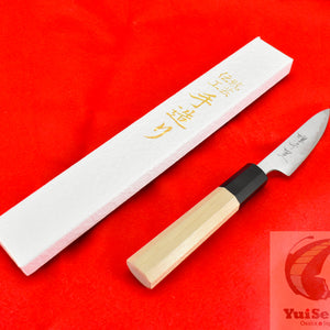 YuiSenri Original Aogami Super Paring Knife 80 mm – Japanese Carbon Steel Petty Knife with Magnolia Handle