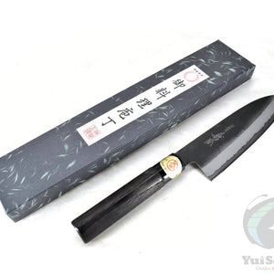 Yoshihiro KUSP Santoku 180 mm – White Steel #2 Kurouchi Japanese Kitchen Knife