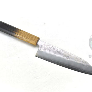YuiSenri Ginsan Nashiji Finish, Chef's Santoku - Stainless Chef's Santoku with Excellent Edge Retention and Easy Maintenance, Oak Handle