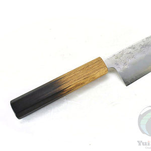 YuiSenri Ginsan Nashiji Finish, Chef's Santoku - Stainless Chef's Santoku with Excellent Edge Retention and Easy Maintenance, Oak Handle