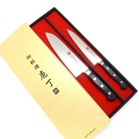 Yoshihiro INOX 1141 Stainless Knife Set/Santoku & Paring Knife 150 mm