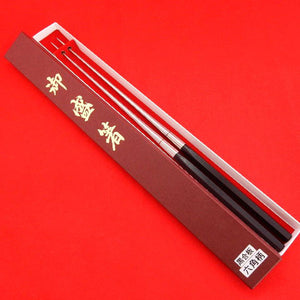 Professional MORIBASHI Stainless Chopsticks Hexagonal Black Wood