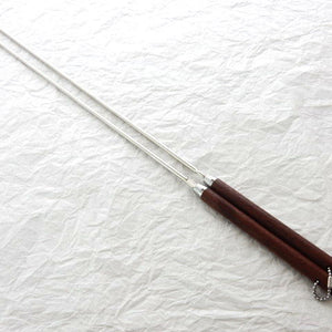 Professional Stainless Tempura Chopsticks with Wooden Handle