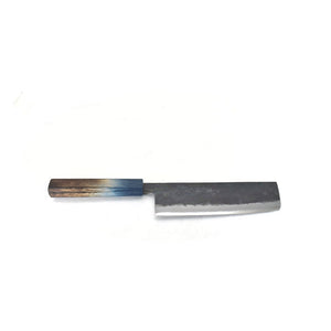 Yoshihiro Blue Steel #2 Black Forging RGB Nakiri 165 mm Blue Oak Handle