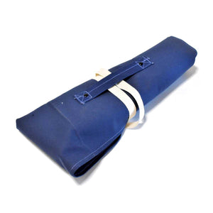 Cotton Cloth Pouch Bag(6 Slots), White & Navy for selection